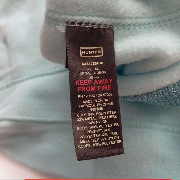 HUNTER XL Teal Sparkling Metallic Knit Fleece Fold-over Boot Lining Socks - Picture 2 of 7